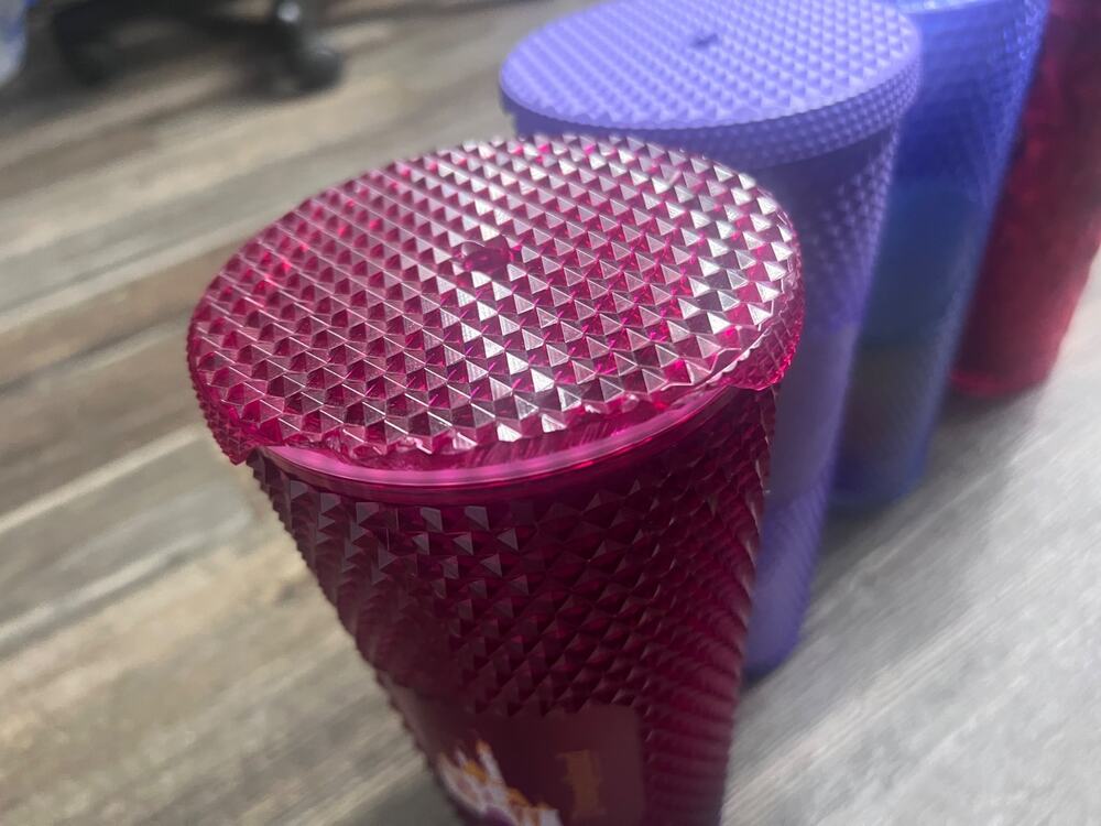 Starbucks Tumbler Lot of 4 Studded Faceted Cold Cups 24oz Iridescent - Picture 5 of 8